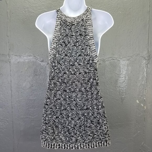 Moth Anthropologie Sweater Tank Womens S Debussy Marled Chunky Knit Black White - Picture 6 of 13